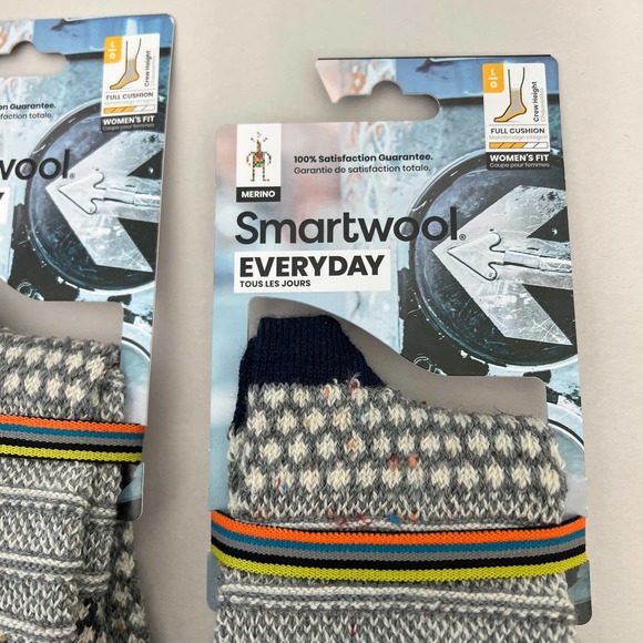 Smartwool Women's Everyday Popcorn Cable Crew Socks LARGE - Set of 2 - Picture 2 of 6